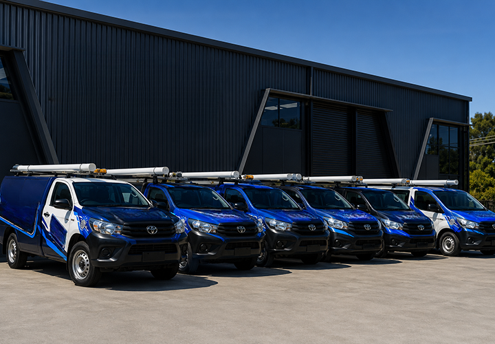Fleet of Pymble Blocked Drains plumbing vans