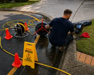 On-site drain inspection at a Pymble property